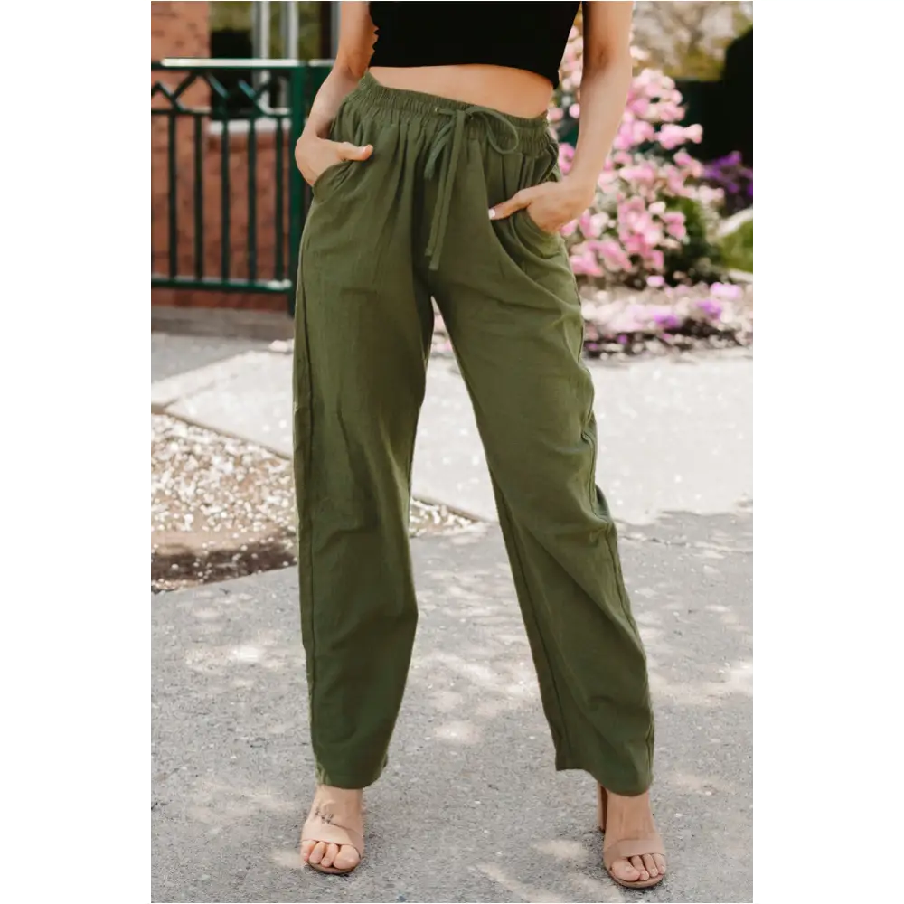 Pantalon long à jambes droites khaki-4