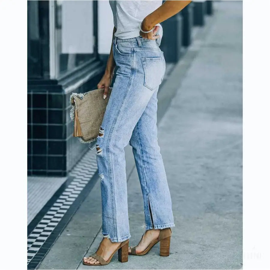 Pantalon Skinny en Denim Bleu Clair - Jean / Pantalons Femme