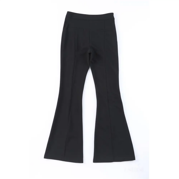 Pantalon taille haute à ourlet fendu-6