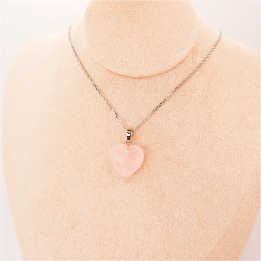 Pendentif | Coeur en Quartz Rose-1