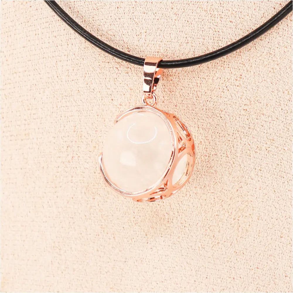 Pendentif | Sphère de Lune en Cristal de roche-0