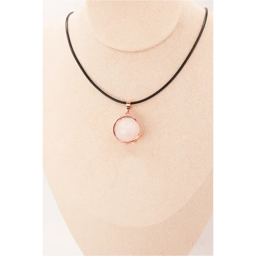 Pendentif | Sphère de Lune en Quartz rose-1