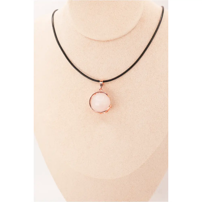 Pendentif | Sphère de Lune en Quartz rose-1