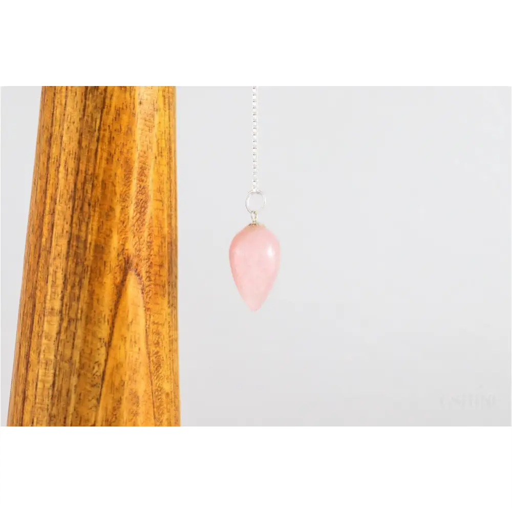 Pendule Goutte - Quartz rose-0