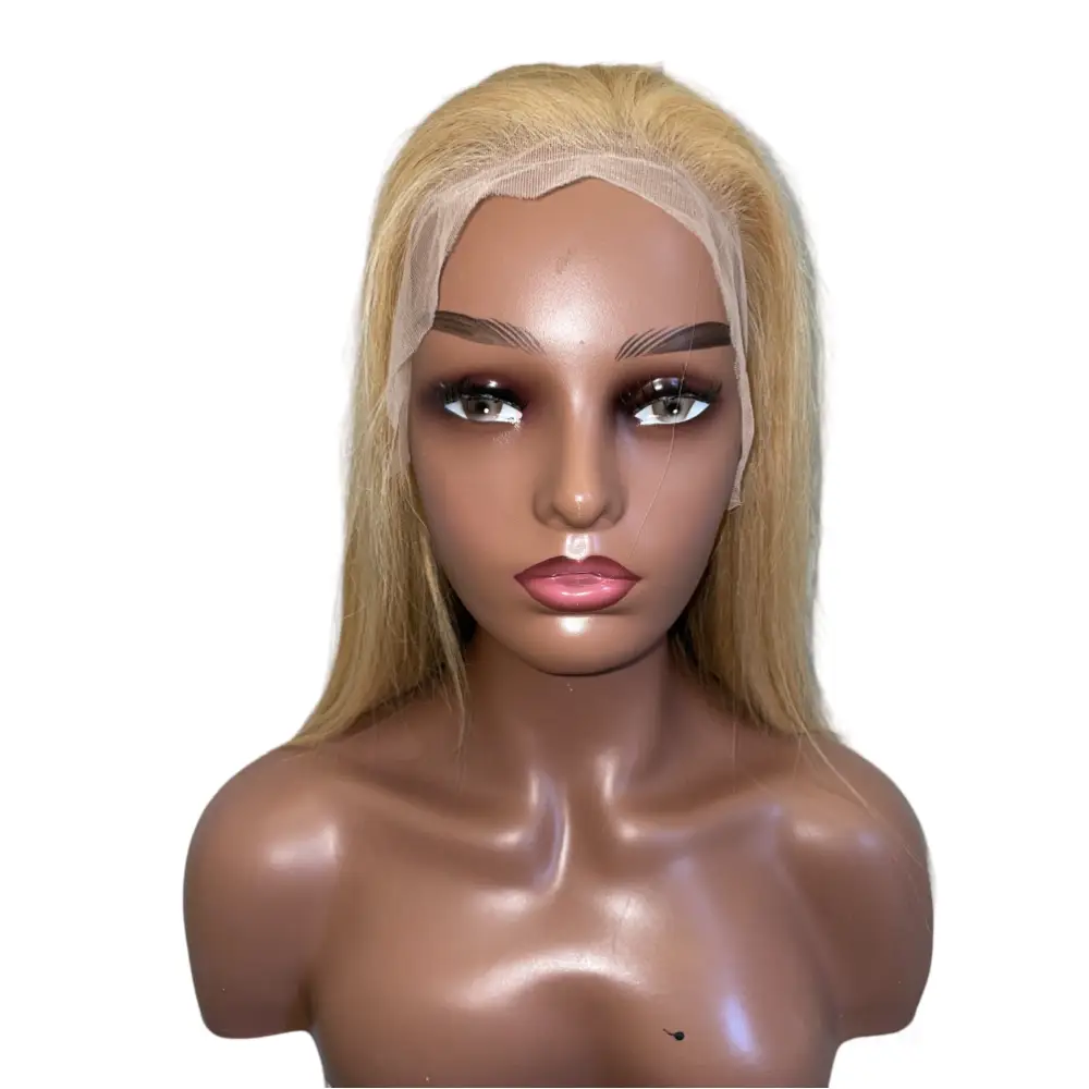 Perruque Front lace wig Cheveux brésiliens Tye and Dye blond lisses Gloria-0