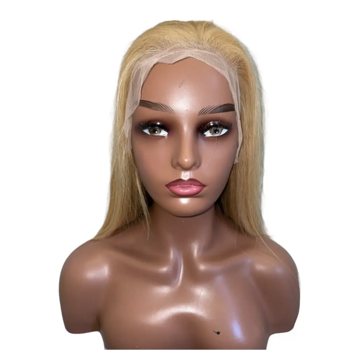 Perruque Front lace wig Cheveux brésiliens Tye and Dye blond lisses Gloria-0