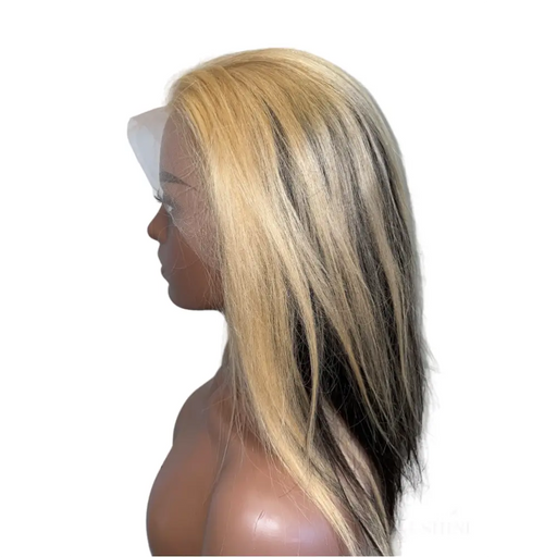 Perruque Front lace wig Cheveux brésiliens Tye and Dye blond lisses Gloria-1