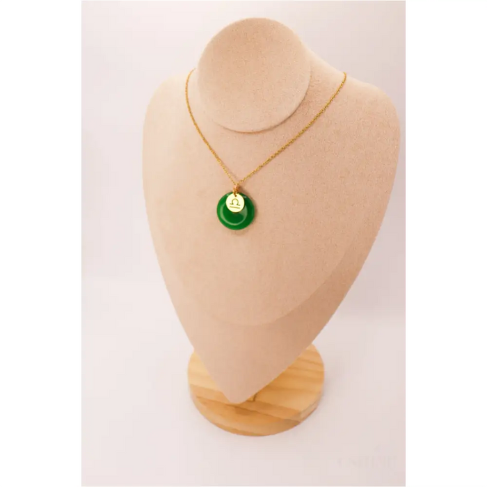 PERSONNALISÉ | Pendentif Donut en Jade + Charm Astro-11