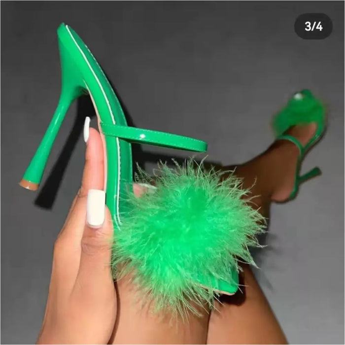 Petit Talons élégantes à talons hauts pour femmes - Vert