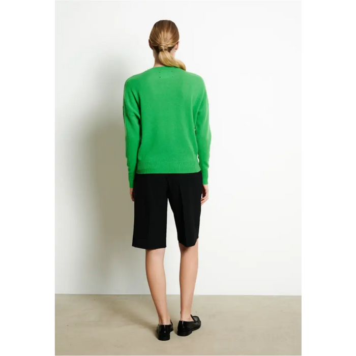 RIA 2 Pull col rond oversize en cachemire vert pomme-3