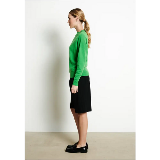 RIA 2 Pull col rond oversize en cachemire vert pomme-1