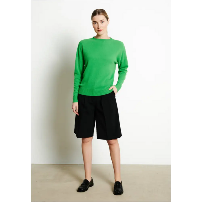 RIA 2 Pull col rond oversize en cachemire vert pomme-2