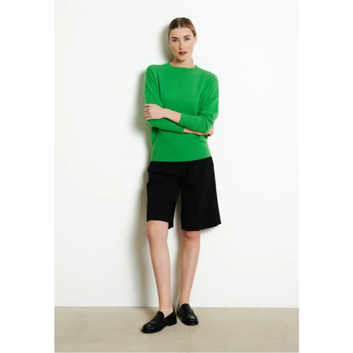 RIA 2 Pull col rond oversize en cachemire vert pomme-4