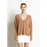 RIA 3 Pull col V profond oversize en cachemire camel-0