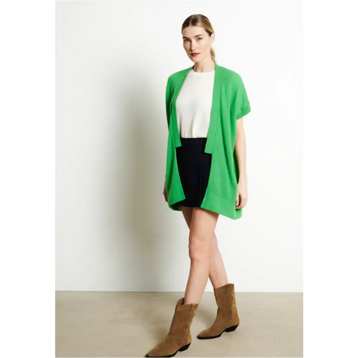 RIA 4 Kimono en cachemire vert pomme-4