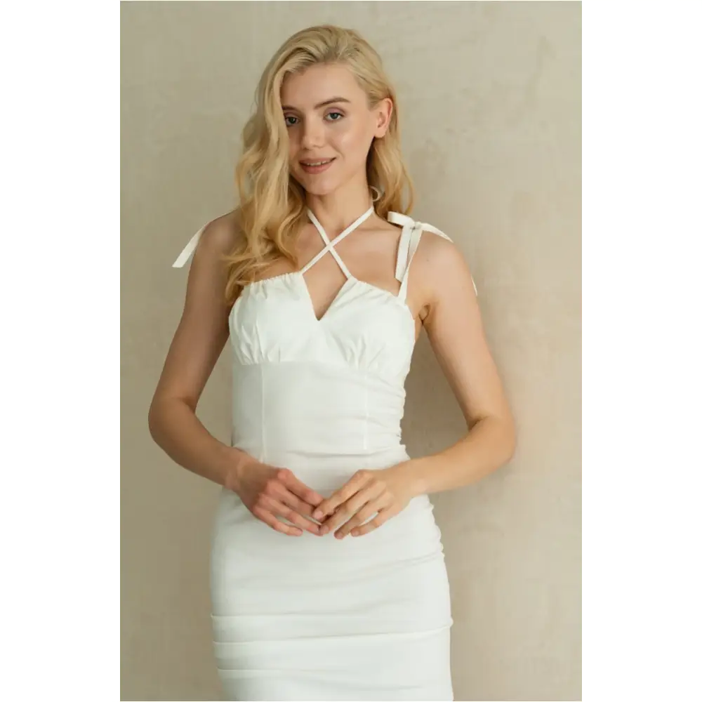 Robe blanche courte -1