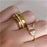 Romane - Wide Crystal Plain Gold Band-3