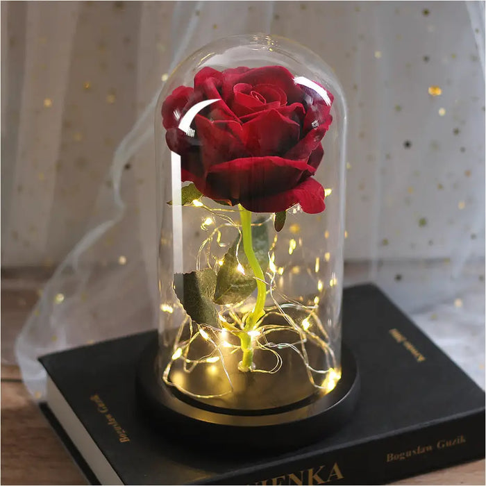 Rose Immortelle: Couvercle en Verre Lumineux LED