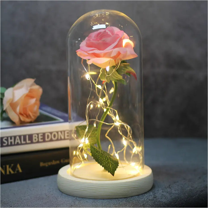 Rose Immortelle: Couvercle en Verre Lumineux LED - I