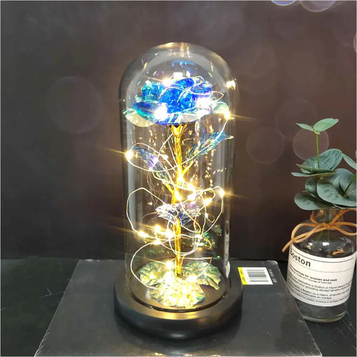 Rose Immortelle: Couvercle en Verre Lumineux LED - O