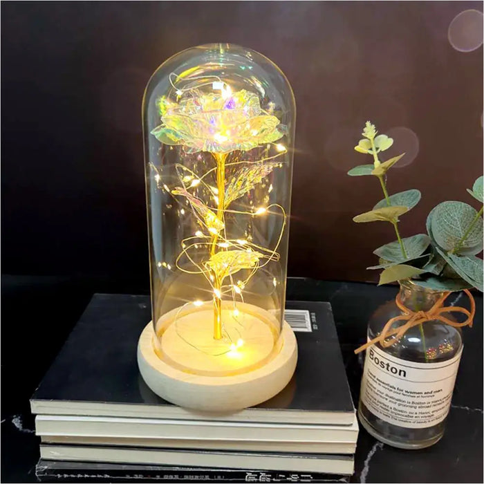 Rose Immortelle: Couvercle en Verre Lumineux LED - P