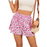 Rose Leopard Print Flutter Casual Shorts-24