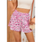 Rose Leopard Print Flutter Casual Shorts-0