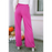 Rose - Pantalon large à taille élastique et poches-1