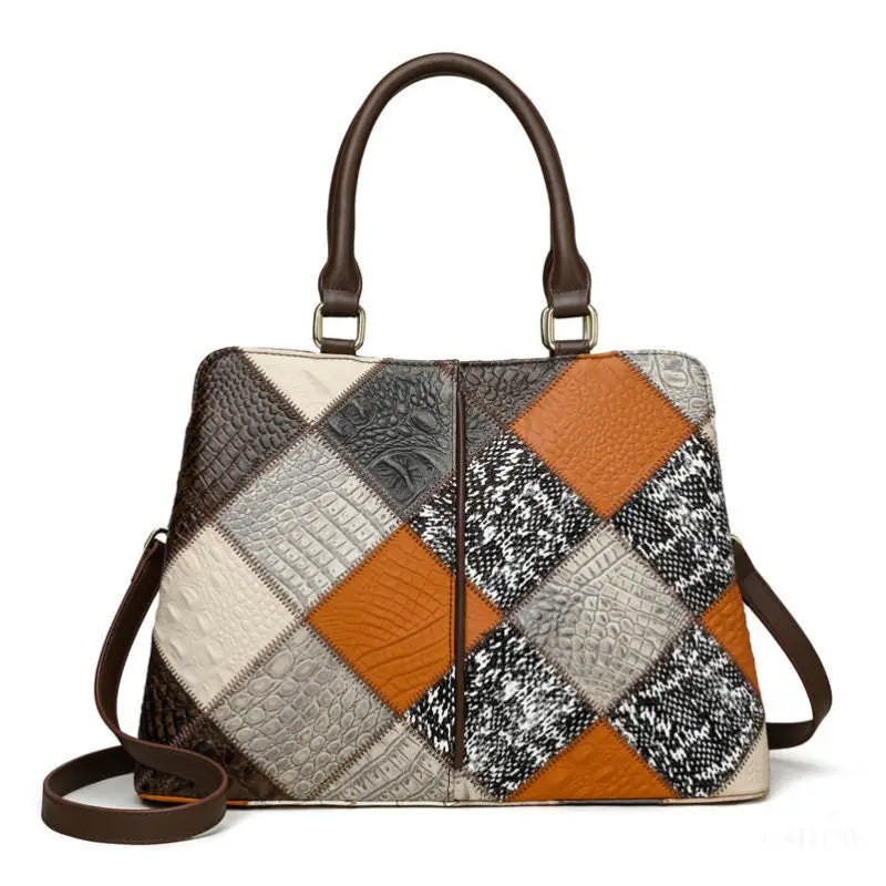 Sac à bandoulière couleur contraste patchwork pour femme