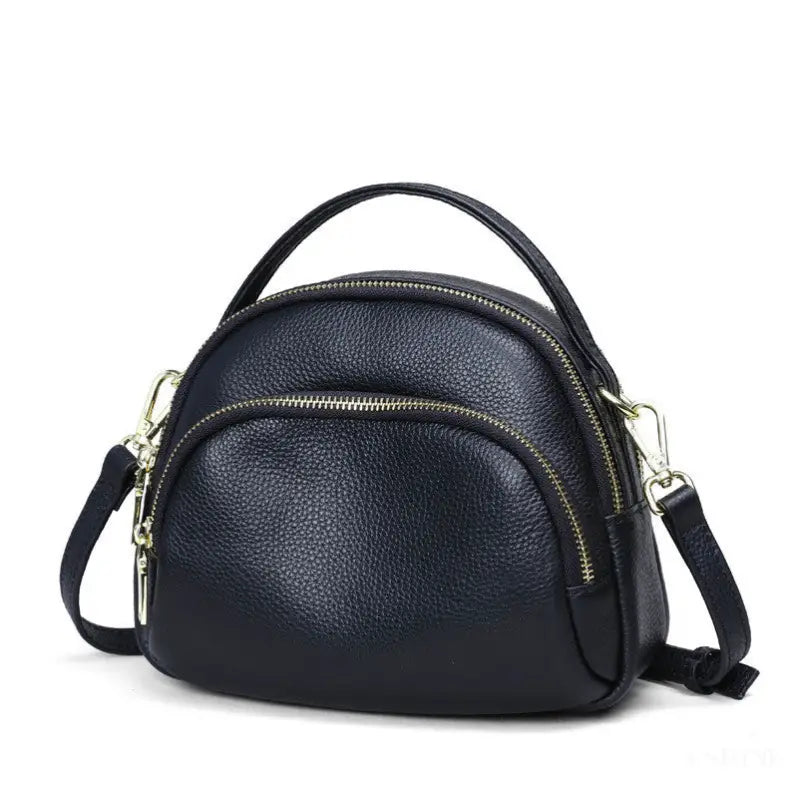 Sac à bandoulière unique en cuir pour femme - Noir - Sacs