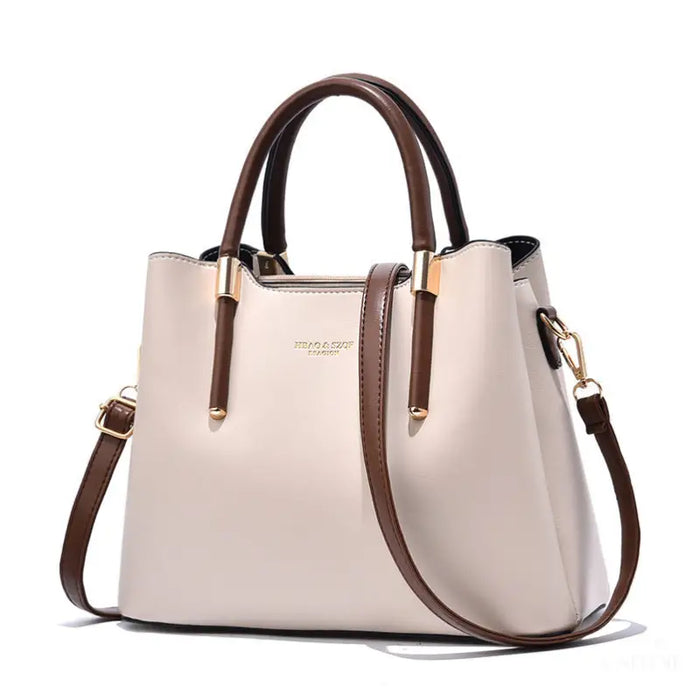 Sac à main de grande taille pour femme - Beige - Sacs