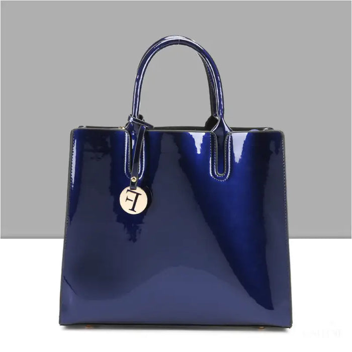 Sac En Cuir Verni - Bleu - Sacs de jour