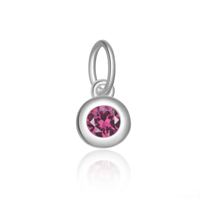 Shauna - Round Capsule Birthstone Charm-24