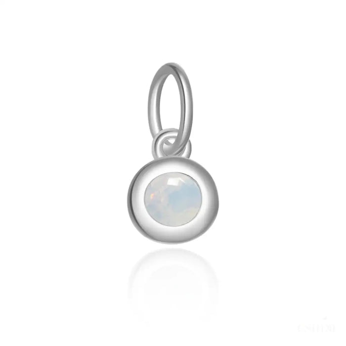 Shauna - Round Capsule Birthstone Charm-28