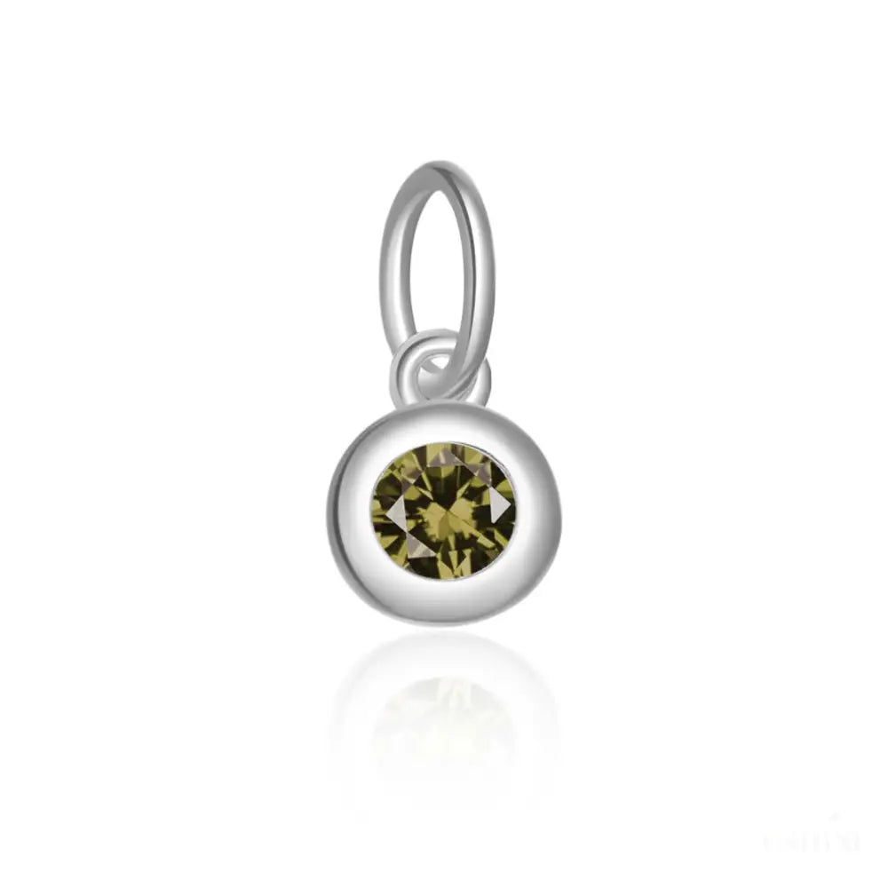 Shauna - Round Capsule Birthstone Charm-20