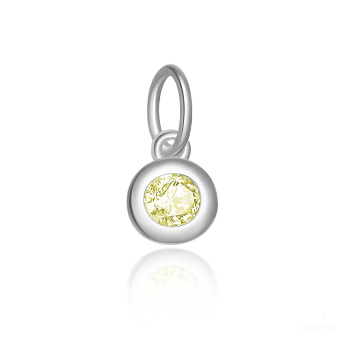 Shauna - Round Capsule Birthstone Charm-18