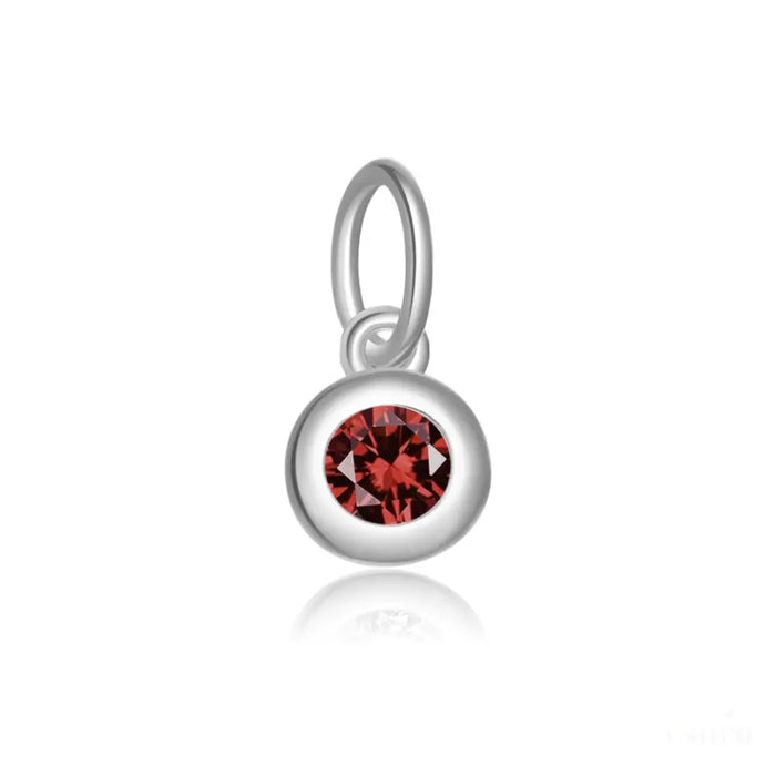 Shauna - Round Capsule Birthstone Charm-26