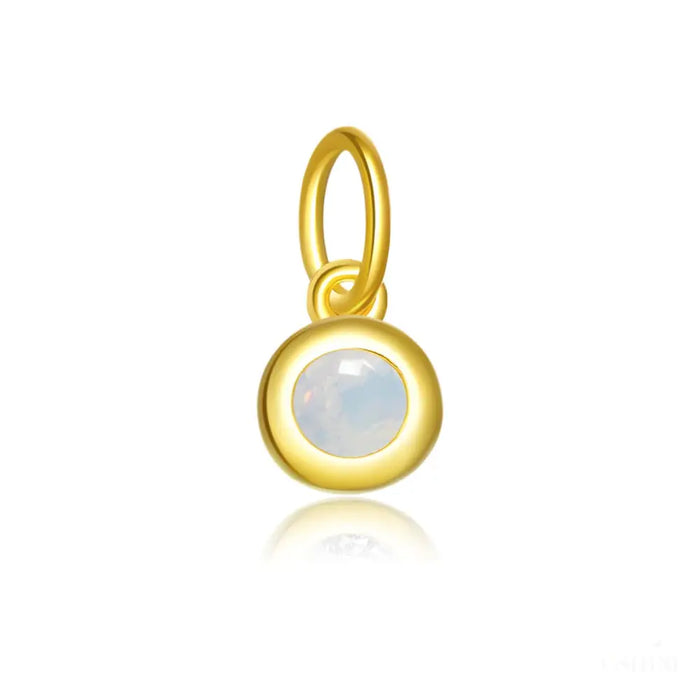 Shauna - Round Capsule Birthstone Charm-10