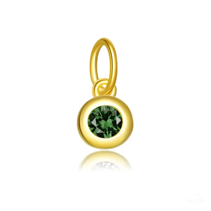 Shauna - Round Capsule Birthstone Charm-9