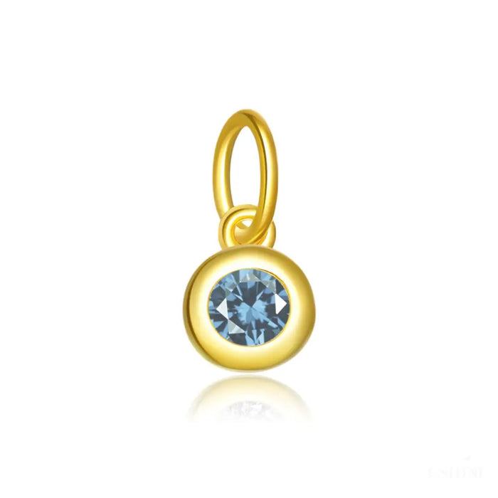 Shauna - Round Capsule Birthstone Charm-7