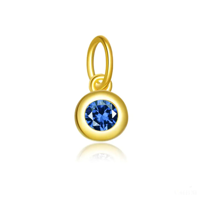 Shauna - Round Capsule Birthstone Charm-8