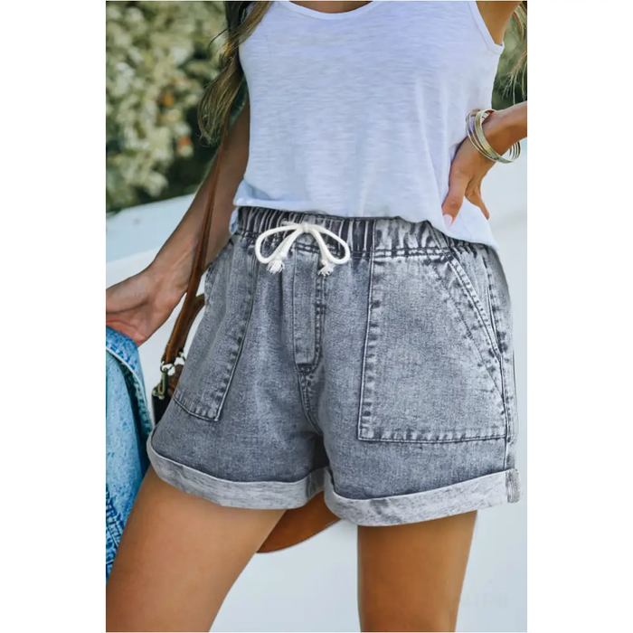 Short en jean gris-2