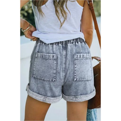 Short en jean gris-1