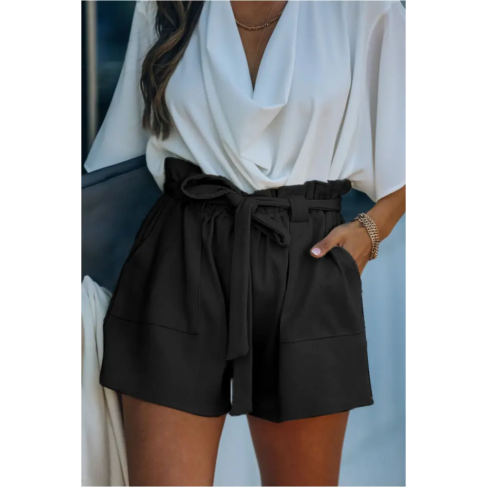 Short en tricot de coton noir-3