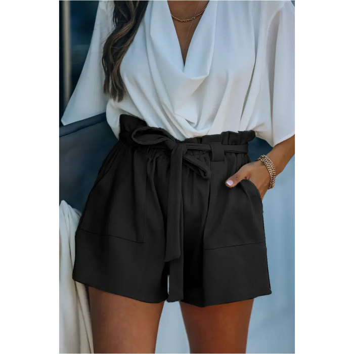 Short en tricot de coton noir-3