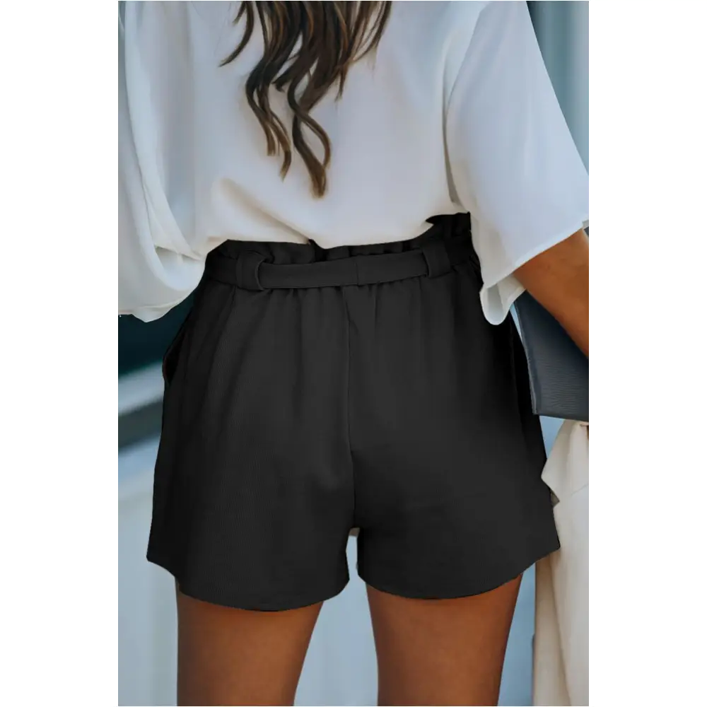 Short en tricot de coton noir-1