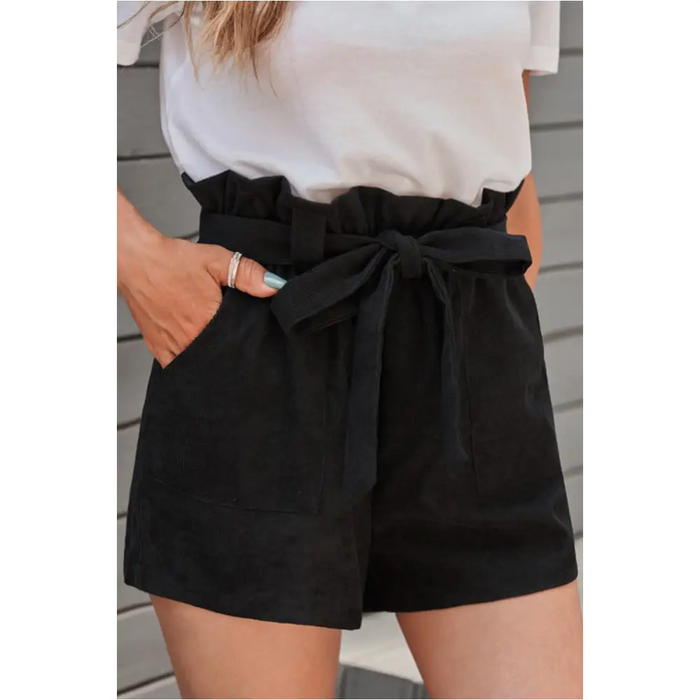 Short en tricot de coton noir-5