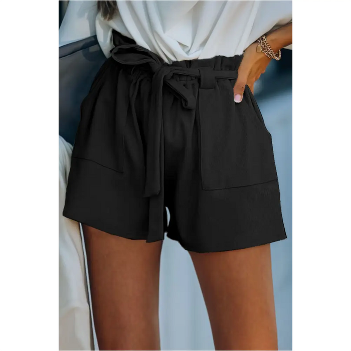 Short en tricot de coton noir-2