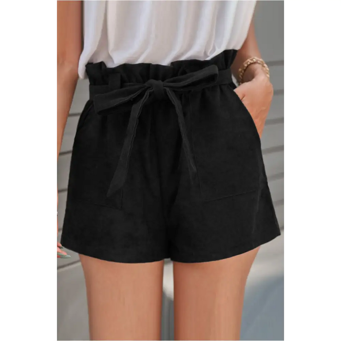 Short en tricot de coton noir-4