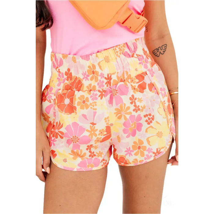 Short fleurs style Boho orange-3